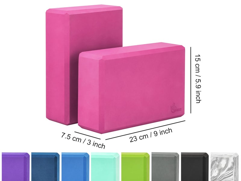 EXERZ Yoga Blocks 2pcs Gym Bricks High Density EVA Foam - Image 2